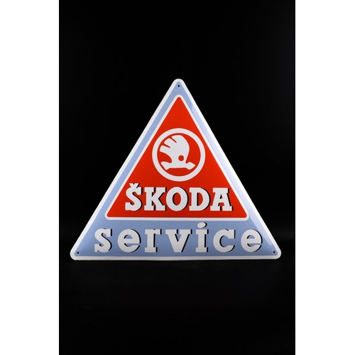 Enamel sign. Skoda service sign - beautiful strong relief actual and ...