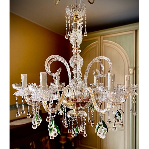 372 - slc Illumina - MG - Chandelier - 6L Grapes - Mariateresa crystal
Original crystal chandelier with bu... 