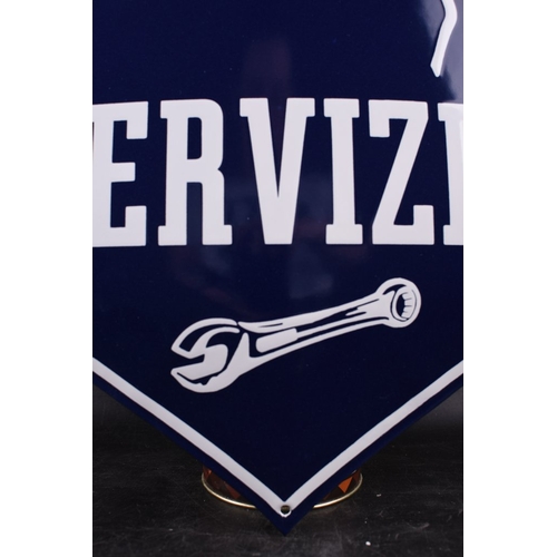 381 - Enamel sign VESPA SERVIZIO emblem- traditional technique of manufacturing, beautiful strong relief
E... 