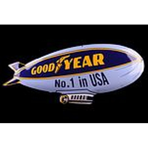 392 - Sign - XXL Goodyear blimp - airship; zeppelin; 1010mm; enamel orig. A+; all handmade work