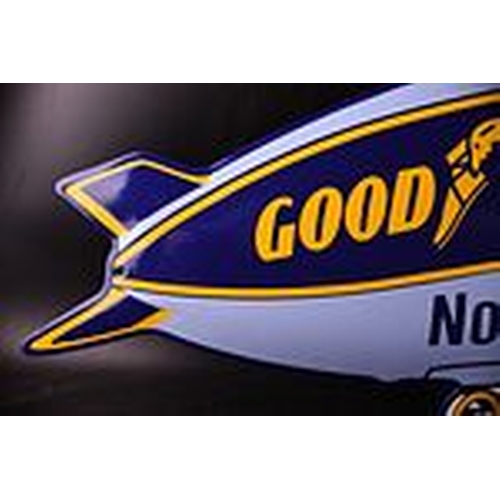 392 - Sign - XXL Goodyear blimp - airship; zeppelin; 1010mm; enamel orig. A+; all handmade work