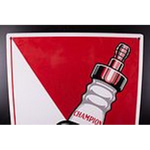 414 - Champion Red/White Enamel Sign