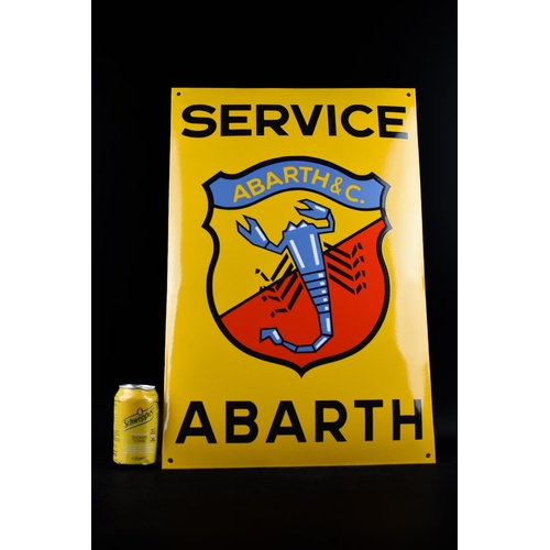 138 - Abarth - XL Abrath service; enamel; 600mm; beautiful piece!; decarbon. metalsheet - 2000ABARTH servi... 