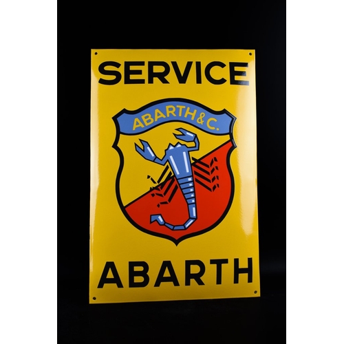 138 - Abarth - XL Abrath service; enamel; 600mm; beautiful piece!; decarbon. metalsheet - 2000ABARTH servi... 