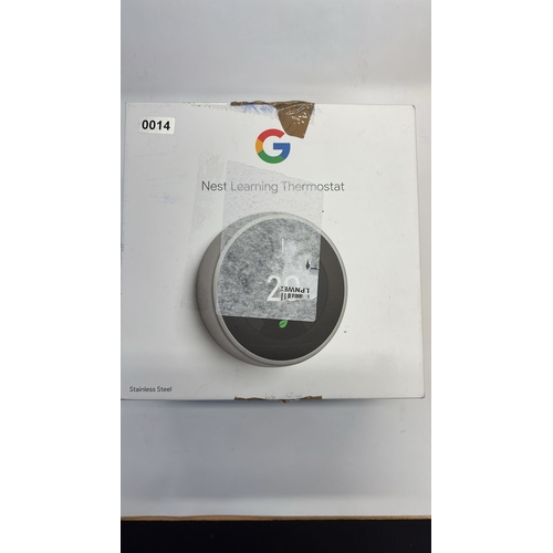 286 - Lot 14- Google nest learning thermostat 3rd gen