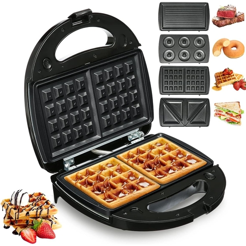 69 - Godmorn Waffle Maker 4 in 1, Sandwich Toaster, Panini Press Grill, Donut Doughnut Maker Iron Machine... 