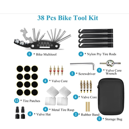 8 - Portable Bike Repair Tool Set,16 in 1 Multifunction Bike Tool with Patch Kit & Tyre Levers,It's Idea... 