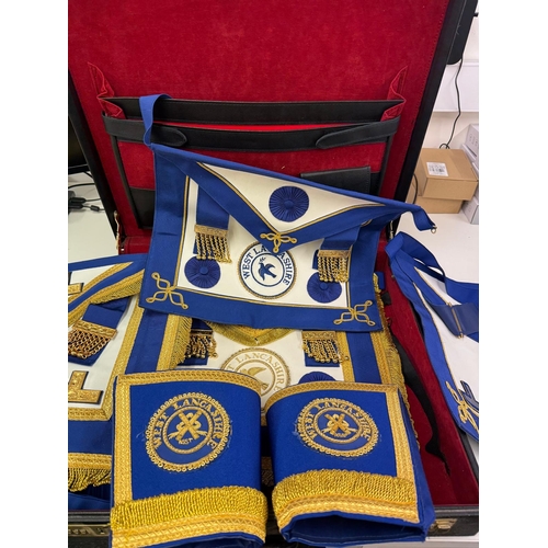 597 - Collection of Freemasons regalia and briefcases