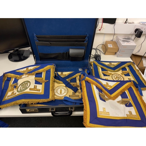 597 - Collection of Freemasons regalia and briefcases