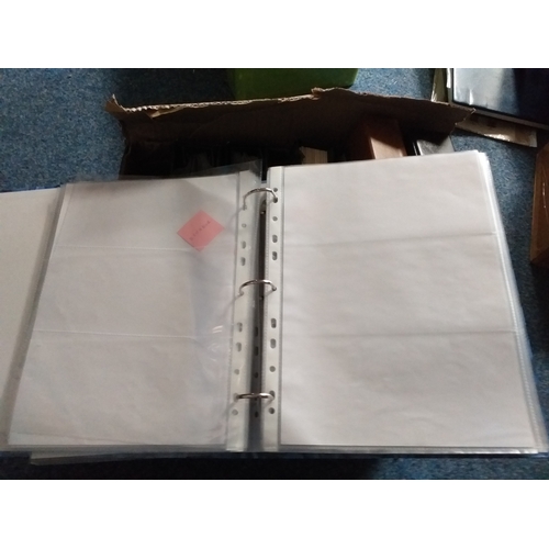 116 - Box containing 4 empty albums - Lighthouse GB Hingeless, Schaubek GB Hingeless in slip case, Deutche... 