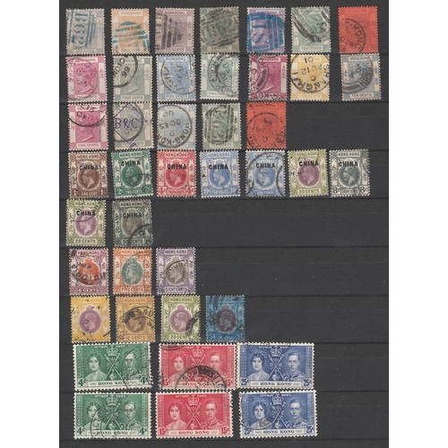 217 - Selection of Hong Kong on Hagners - QV early issues to KGVI incl local posts all used.  Un-mounted m... 