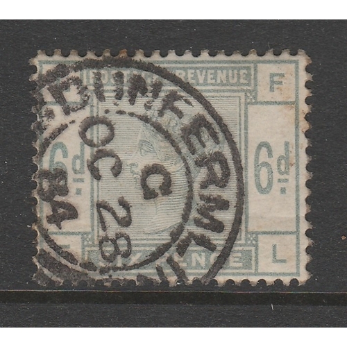 494 - 1884 SG 194 6d Dull Green. Very fine used, good colour and perforations with an almost complete Dunf... 