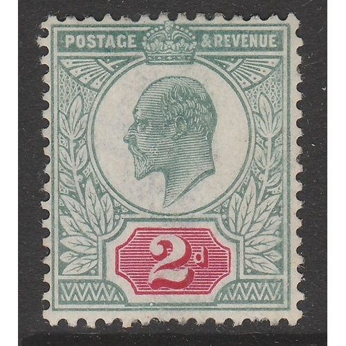 495 - 1902-10 SG 229 u.m. 2d Blue-green & carmine chalky Cat £180