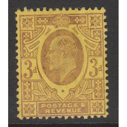 497 - 1902-10 SG 233 M20 (3) u.m. 3d dull reddish-purple/yellow chalky Cat £425