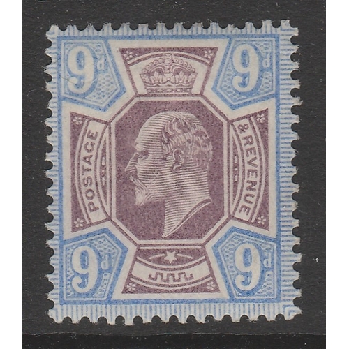 498 - 1902-10 SG 250a  9d dull purple & ultramarine chalky U.M. Cat £275