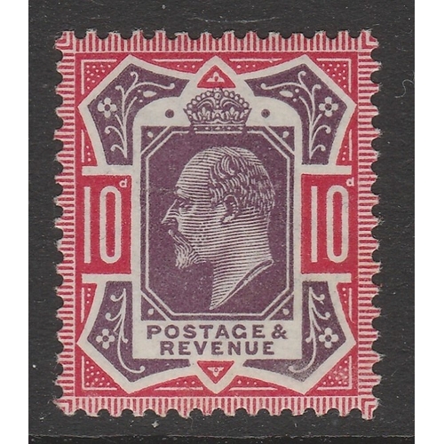499 - 1902-10 SG 254 u.m. 10d dull purple & carmine Cat £300