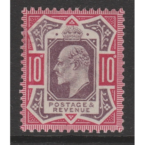 500 - 1902-10 SG 254B u.m. 10d dull purple & carmine chalky M43 (1) Cat £300