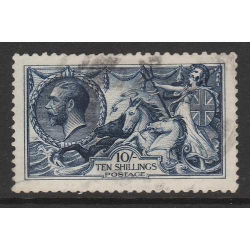 505 - 1913 Waterlow Printing SG 402 10/- Indigo Blue, good used Cat £475