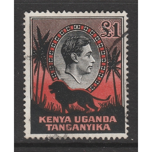 541 - 1938-54 SG 150 £1 Black and Red perf 14 very fine used Cat £25.