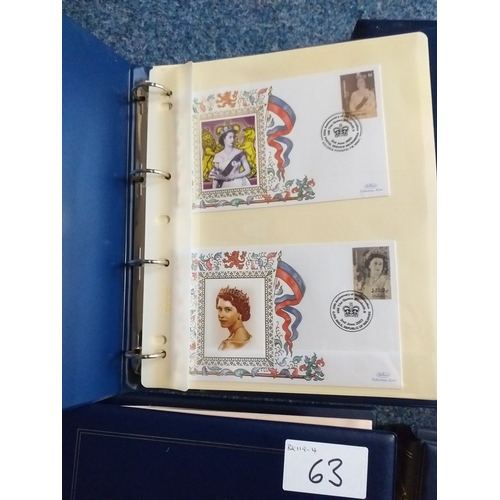 63 - 2003 Queens Coronation Jubilee Collection in 5 Albums: 1st contains 34 Benham Silk commemoration cov... 