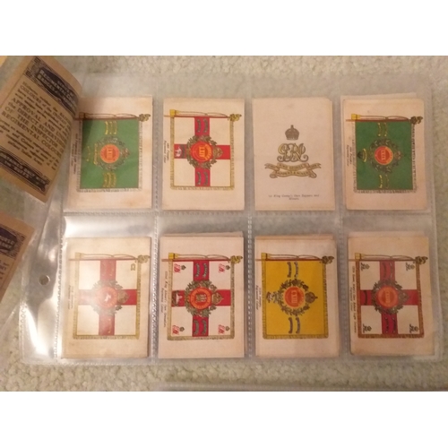 85 - Cigarette cards - seldom seen Military silks -nso different Regimental Colours and Badges of Indian ... 