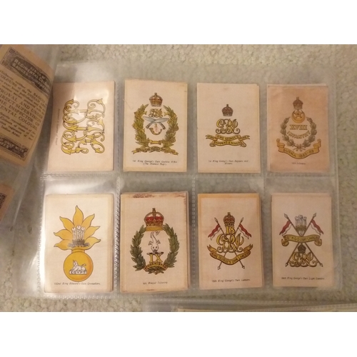 85 - Cigarette cards - seldom seen Military silks -nso different Regimental Colours and Badges of Indian ... 