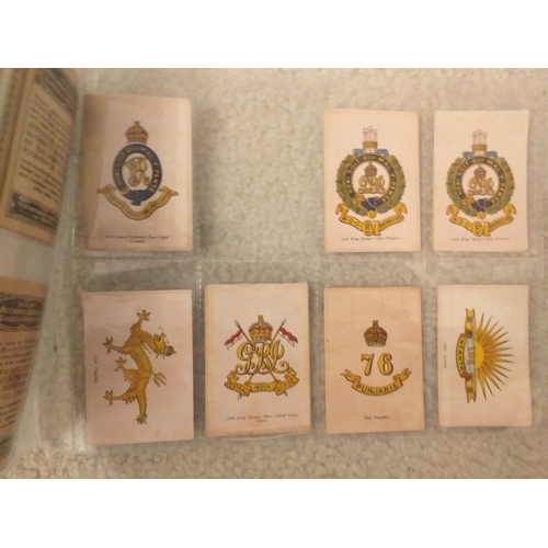 85 - Cigarette cards - seldom seen Military silks -nso different Regimental Colours and Badges of Indian ... 