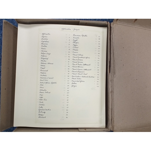 14 - Box containing a world collection on leaves from early to 1960's mint/used. Est £50-70