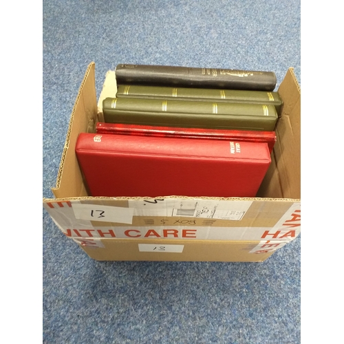 13 - Box of ex-dealers stock containing: GB definitive's (Decimal) in Red Abria stock book PTSA £12, Seft... 