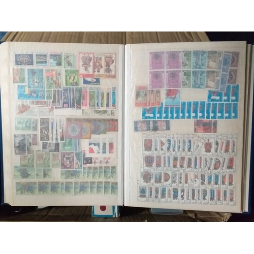 15 - Glory box - collections/accumulations in 10 stock books/albums.  Many 1000's stamps with a mix of si... 