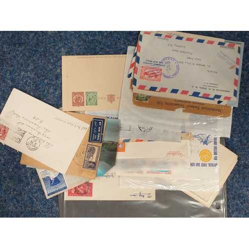 29 - Small shoe box housing an assortment of postal history (qty) many priced up to sell.  Est £10-20