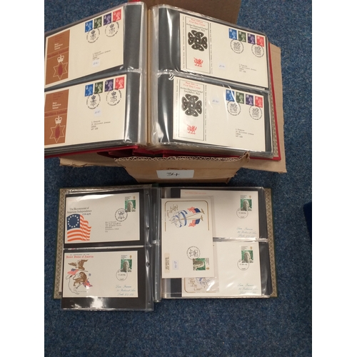 34 - Box containing 4 x FDC cover albums with GB covers, many of them PTSA in total for £350+, many with ... 