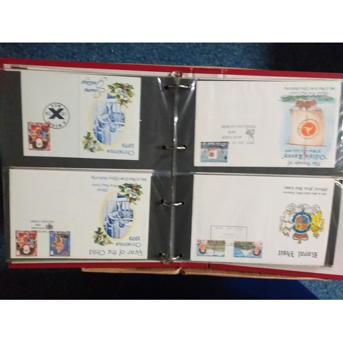 37 - Crown storage box housing IOM  FDC collection in 3 x large albums & 2 small plus small bag of IOM co... 