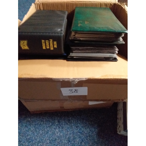 38 - Box housing a collection of GB FDC's in 4 x small albums and a large Stuart FDC album - viewing requ... 