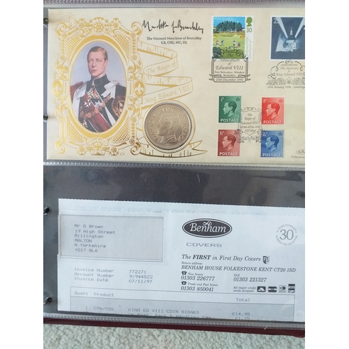 65 - Collection of Benham Signed/autographed coin covers and a number of other special event covers house... 