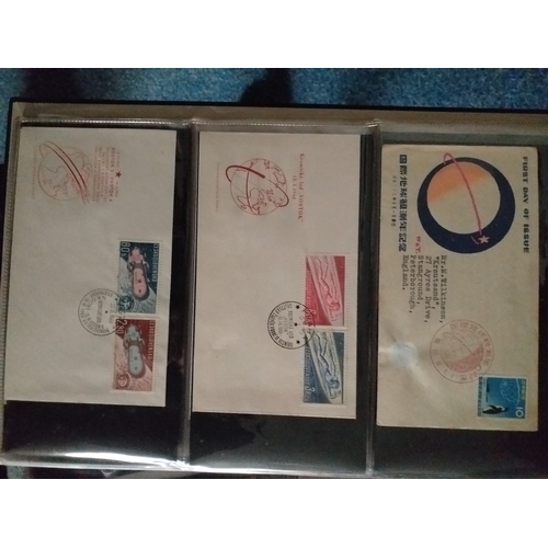 97 - FDC album with issues from around the world celebrating space flight alongside a couple of Air Mail ... 