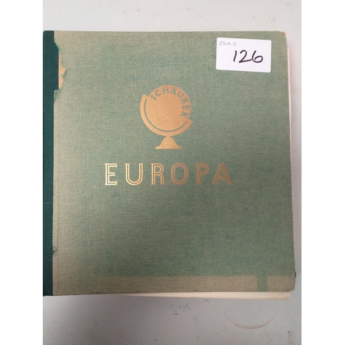 126 - Schaubek Europa Album - Early to 1950'60's (GB/France), most other countries to 1940's. mint/used, s... 