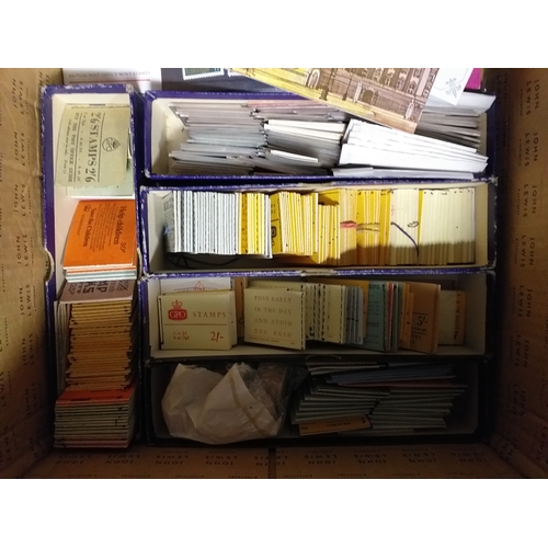 122 - Box includes small trays of complete GB, Channel Is and Isle of Man booklets, China early stamp issu... 