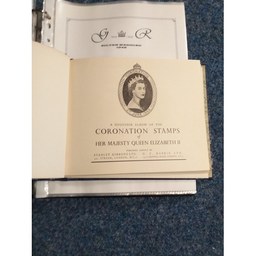 117 - 1948 Silver Wedding and 1953 Coronation - Omnibus albums. Both in good condition, no stamps, page pe... 