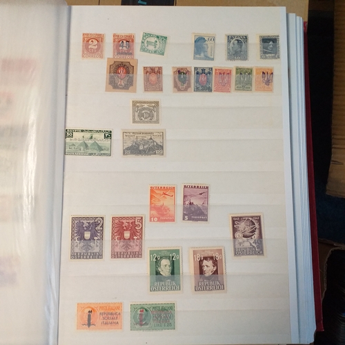 155 - Red PARAGON 32/64 page/side Stock book of world stamps, largely Europe and USA mostly mint/un-mounte... 