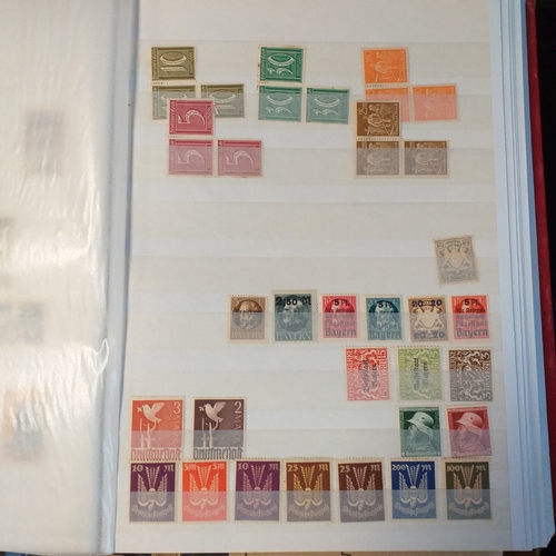 155 - Red PARAGON 32/64 page/side Stock book of world stamps, largely Europe and USA mostly mint/un-mounte... 