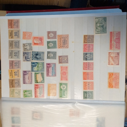 155 - Red PARAGON 32/64 page/side Stock book of world stamps, largely Europe and USA mostly mint/un-mounte... 