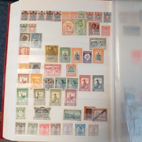 155 - Red PARAGON 32/64 page/side Stock book of world stamps, largely Europe and USA mostly mint/un-mounte... 