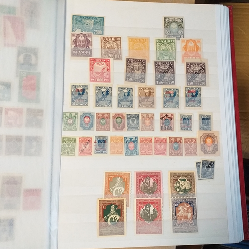 155 - Red PARAGON 32/64 page/side Stock book of world stamps, largely Europe and USA mostly mint/un-mounte... 