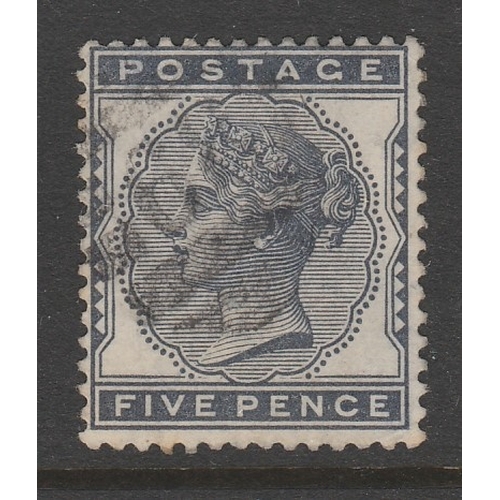 488 - 1880-81 SG 169 5d Indigo Fine/Very fine used Cat £175