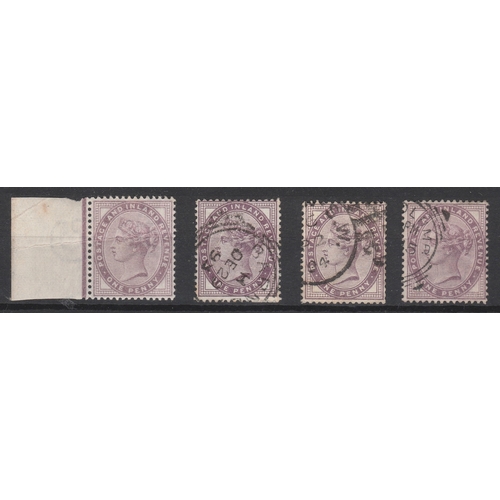 489 - 1881 SG 172,173 &174 1d lilac 1 x mint, 3 x used.