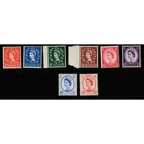 524 - 1958-61 SG 587/94 Graphite -lined issue, un-mounted mint set of , Cat £110