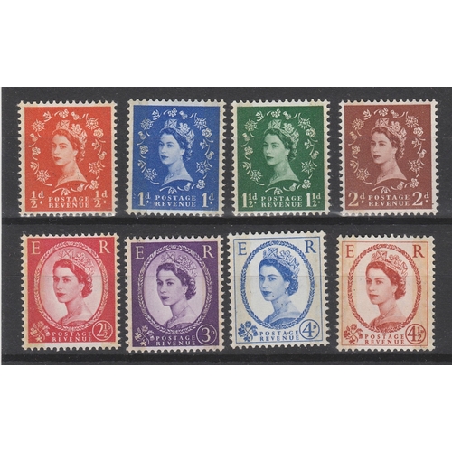 526 - 1959 SG 599/609 Phosphor Graphite Issue, un-mounted mint set of 8 Cat £85
