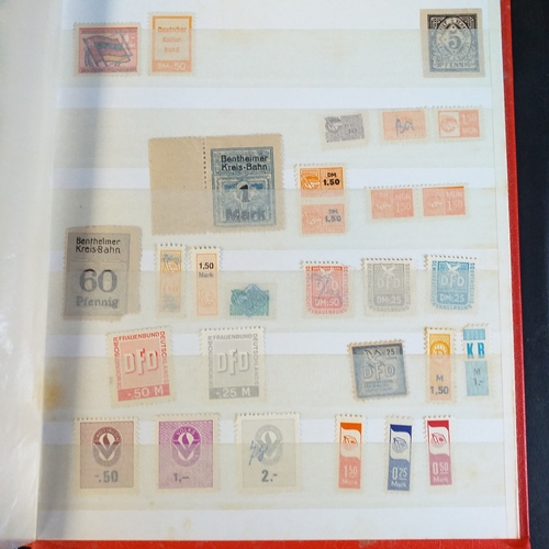 176 - An A5 size 8/16 page/side stock book of East German Trade Union Revenues - an unusual Lot. Est £10-1... 