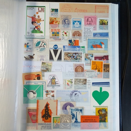 177 - An 8/18 page/side stock book of Cindarella's/local posts, revenues, Charity labels and other etc.  E... 